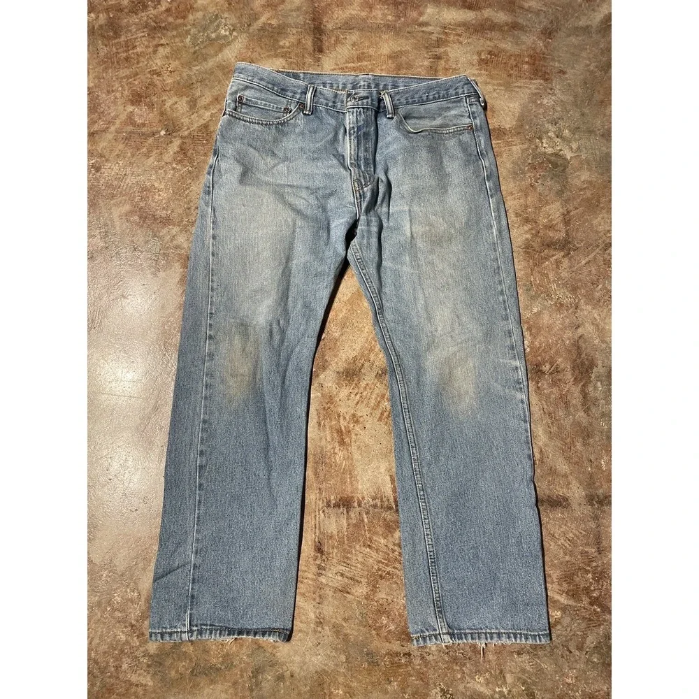 Vintage Levi's 505 Regular Fit Distressed Faded‎ Blue Denim Jeans 36W x 30L *
